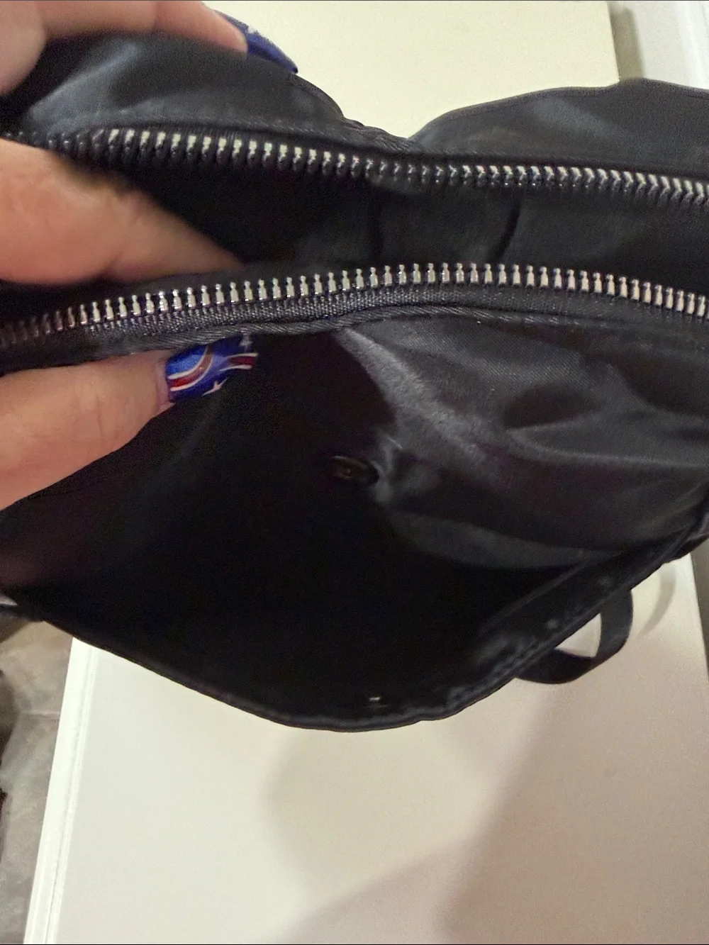 Compact Black Nylon Backpack with Front Pocket - Unbranded